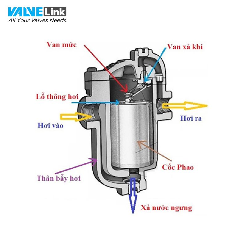 Cấu tạo của bẫy hơi